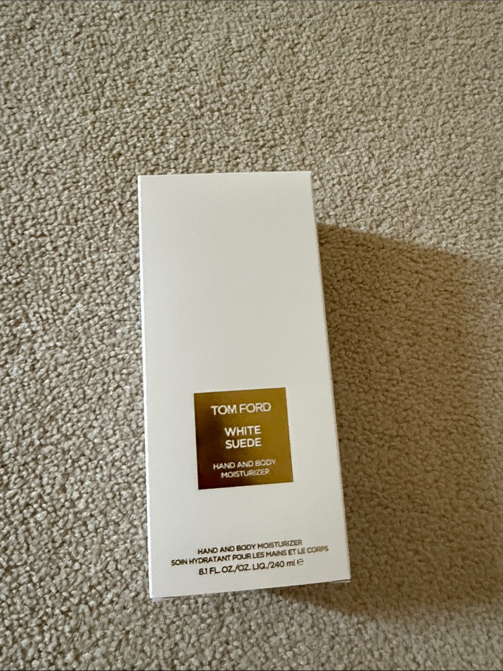 Tom Ford White Suede Hand & Body Moisturizer – White with Gold Label